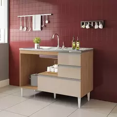 BALCAO MACEIO PIA DE 1,18 COM GAVETAO BRANCO - comprar online