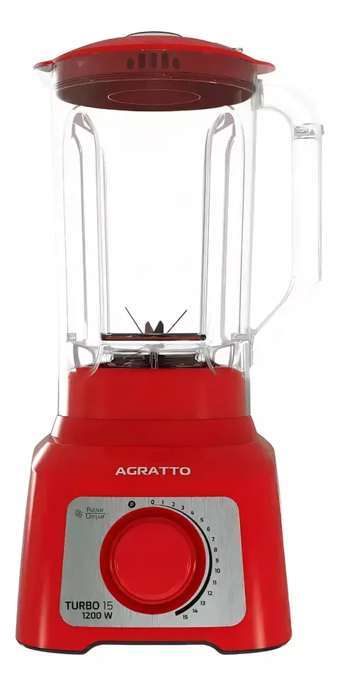 LIQUIDIFICADOR ELÉTRICO TURBO AGRATTO 15 VELOCIDADES 3,2 LITROS