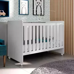 BERCO MINI CAMA CATATAU NEW - BRANCO 1,30 x 0,70 COM RODINHA