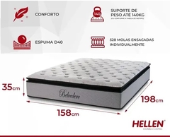COLCHAO BELVEDERE QUEEN (158 X198) A 35 MOLAS ENSACADA TOP HELLEN - comprar online