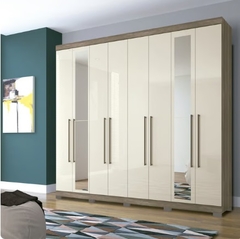 Guarda-Roupa Casal Havana Master Vip 8 Portas c/ Pes Santos Andirá - (COM ESPELHO )