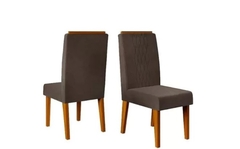 CONJUNTO MESA RUBI TAMPO ARREDONDADO VIDRO 1700X800 0 6 CADEIRA LIA VELUDO MOCA Dj Móveis na internet