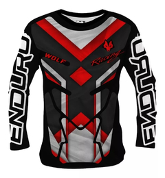 Playera Jersey Manga Larga Hombres/Niños/Motocross Wolf Racing