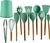 Conjunto com Balde e Colheres de Silicone Com Alça de Madeira Para Sua Cozinha - lojacantinhodasofertas