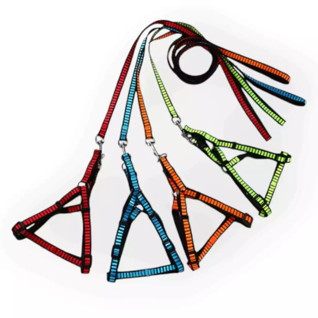 Coleira Guia Peitoral H Ajustavel Cachorro Cao Gato Pet Passeio Viagem Adestramento Treinamento Antipuxao