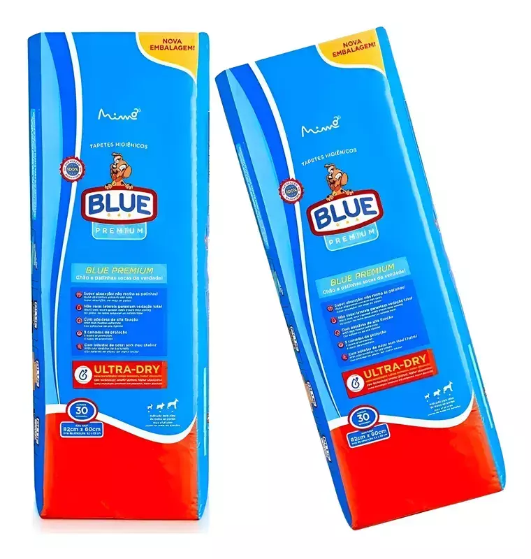 Tapete Higiênico Blue Premium 82x60cm para Cães 30 unidades