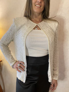 Chaqueta de fiesta bordada natural - tienda online