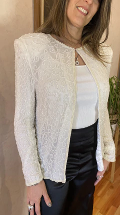 Chaqueta de fiesta bordada natural - comprar online