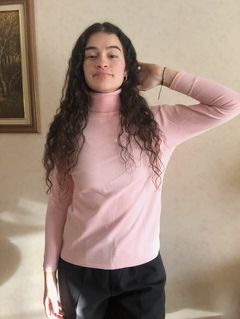 Sweater polera rosa bebe