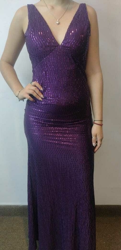 Imagen de Vestido largo violeta con brillos