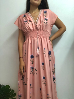Vestido rosa floreado - tienda online