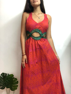 Vestido estilo hindu fucsia