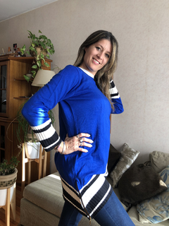 Sweater azul asimétrico - comprar online