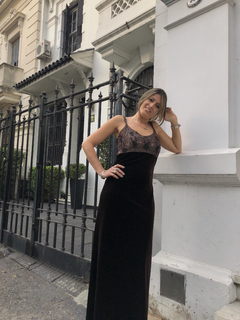 Vestido marrón de gamuza importado