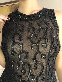 Top de fiesta negra bordada - Seppia Design