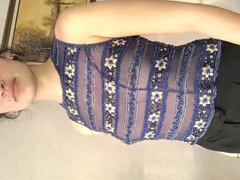 Top de fiesta azul bordado - comprar online