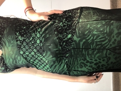 Vestido verde con tul negro - Seppia Design