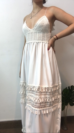 Vestido largo tejido blanco en internet