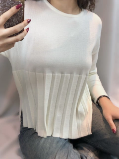 Sweater blanco tableado - Seppia Design