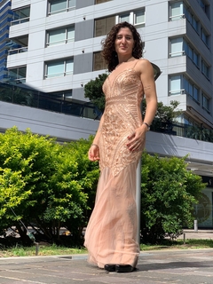 Vestido largo nude - comprar online