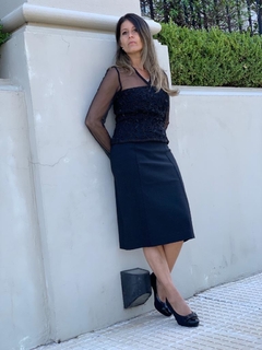 Pollera negra con brillos