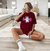 Camiseta Oversized Unicórnio - Cereja  Malva Moda Fitness