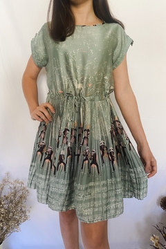 Vestido Plissado Estampado Antix - comprar online