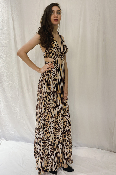 Vestido Longo Animal Print