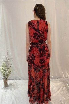 Vestido Vermelho Estampado Maria Valentina - Fresh & Vintage