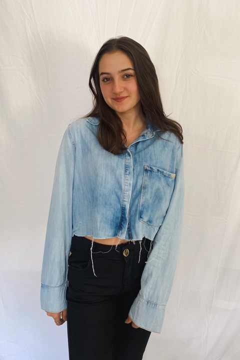 Camisa Jeans Cropped