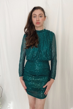 Vestido Verde De Paetês na internet
