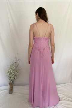 Vestido Rosa Com Pedrarias - loja online