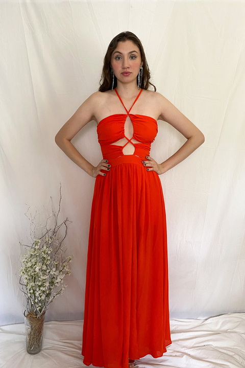vestido laranja