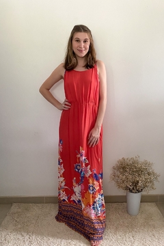 Vestido Laranja Estampado na internet