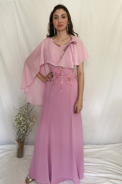Vestido Rosa Com Pedrarias