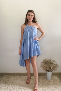 Vestido Azul Assimétrico - comprar online