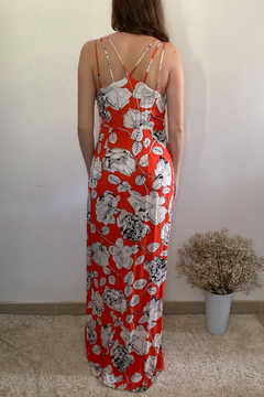 Vestido Laranja Estampado na internet