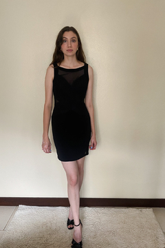 Vestido Curto Preto Drapeado