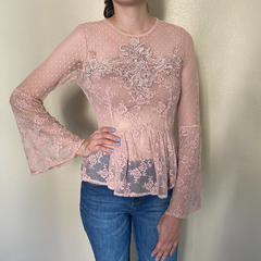 Blusa de Renda Rosa