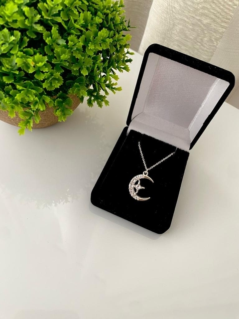 COLAR LUA CRISTAL 45cm