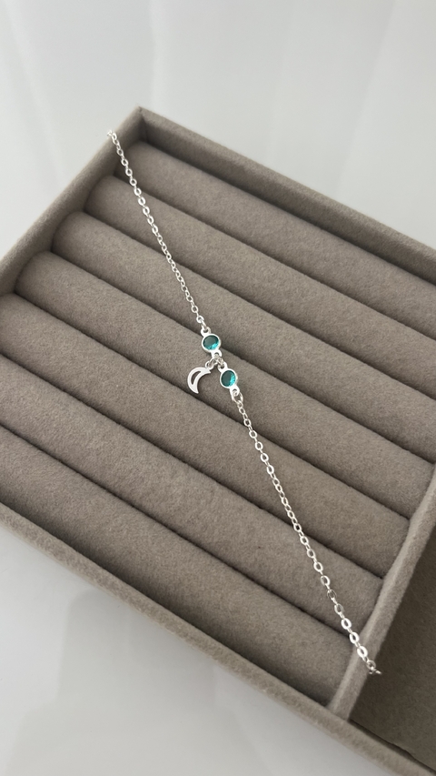 PULSEIRA LUA COM PONTOS DE LUZ VERDE TIFFANY - comprar online
