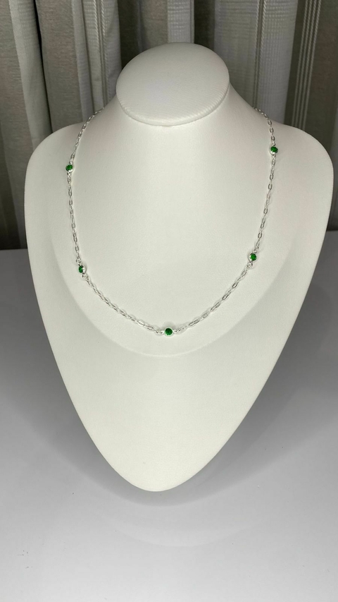 CHOKER PONTOS VERDE COM EXTENSOR