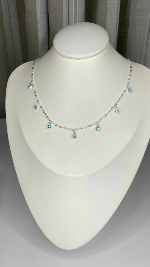 CHOKER PONTOS AZUL