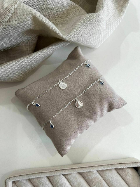 PULSEIRA NOSSA SRA APARECIDA COM CORAÇÕES AZUL