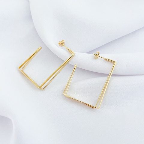 ARGOLA RETANGULAR DUPLA