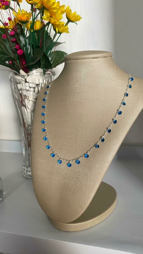 CHOKER PONTOS DE LUZ AZUL