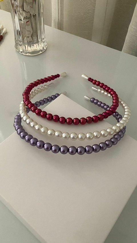 TIARA PEROLA 8MM CORES