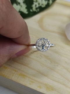 Anel Árvore da Vida Prata 925 com zircônias cravejadas - comprar online