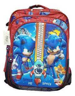 Mochila infantil costas desenho animado Sonic