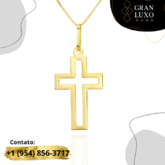 Pingente Cruz Vazada Ouro 18K
